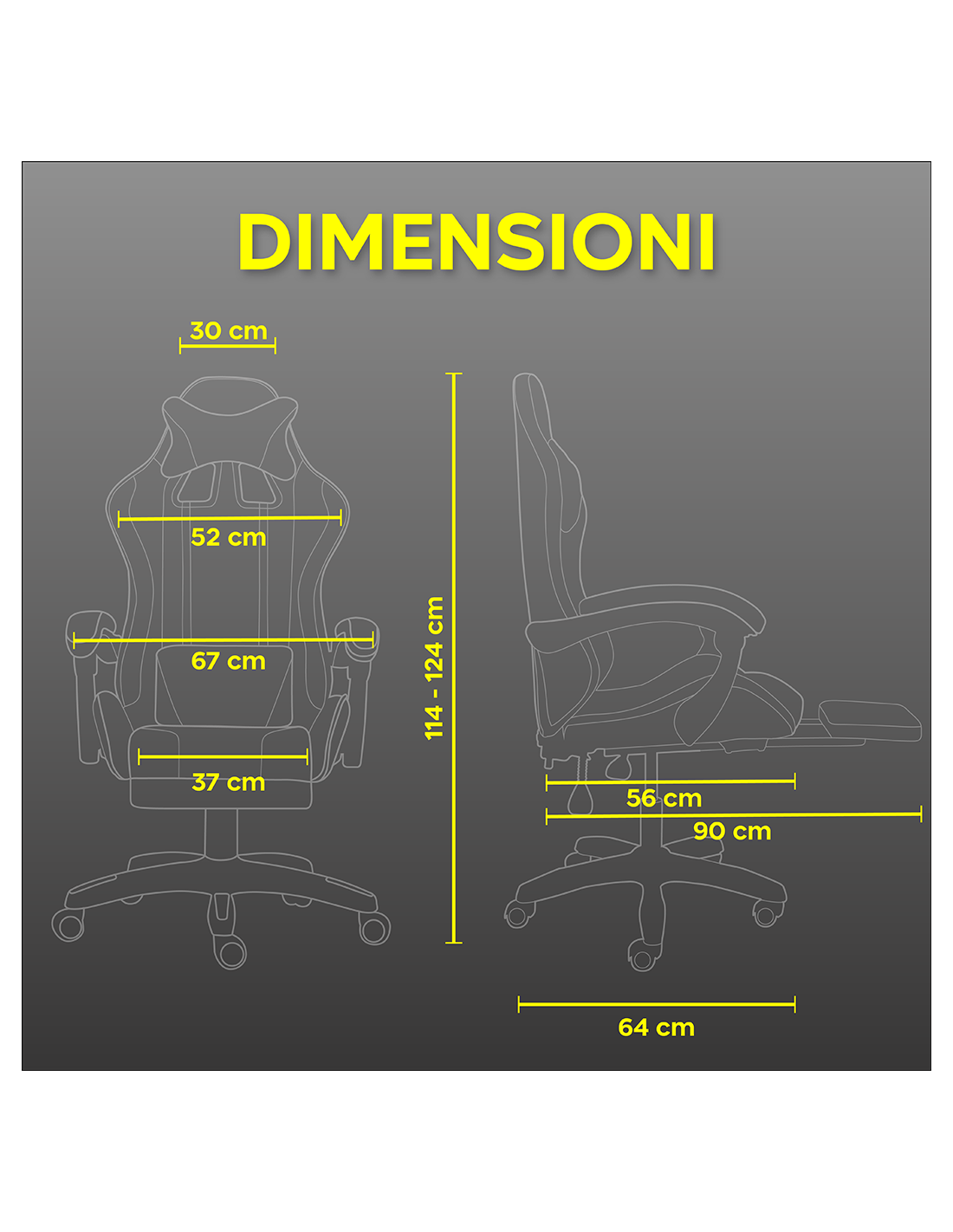 Poltrona Gaming Noua Medium Poggia Testa E Cuscino Black/Orange - -  Esseshop - Il tuo Partner in Informatica, PC e Networking