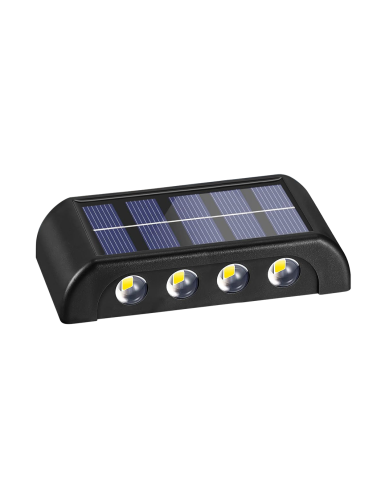 Lampada da Parete ad Energia Solare 8 LED Applique da Esterno Impermeabile 2700K