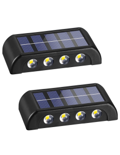 2pz Lampada da Parete ad Energia Solare 8 LED Applique...