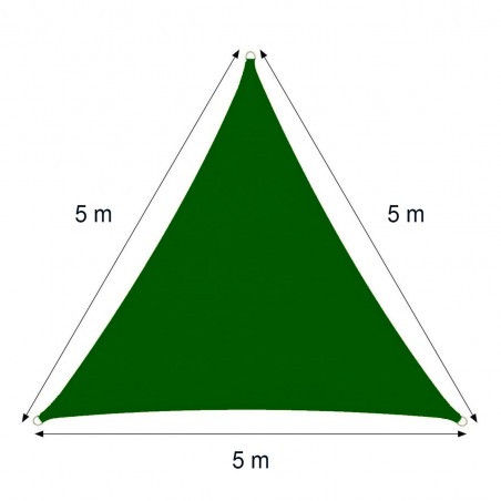 Telo triangolare Ombreggiante 482391 Verde 5x5x5 mt tenda a vela con corda