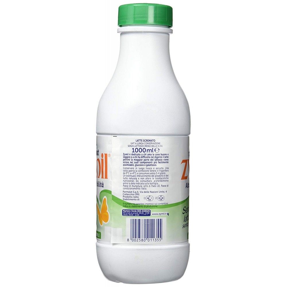 Latte senza Lattosio Zymil Pack da 6 bottiglie 1 lt scremato alta