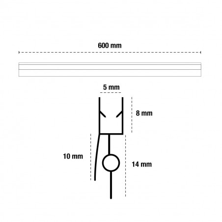 Guarnizione per box doccia e vetri 600mm in PVC resistente