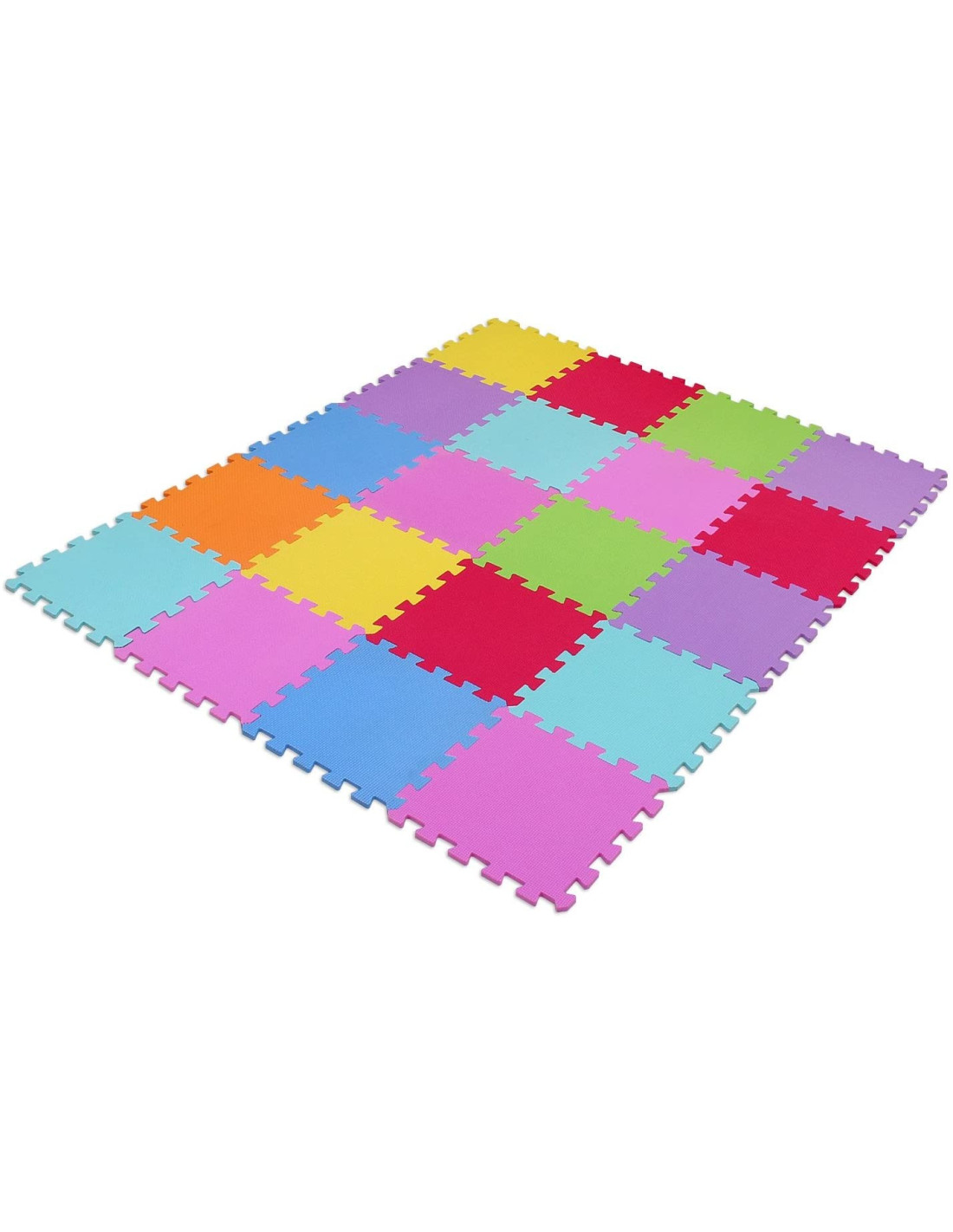 Tappeto vinilico in PVC gommoso colorato Puzzle 200x200 cm gioco cameretta