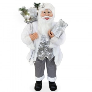 Babbo Natale Bianco e Argento 144227 Abito in velluto...