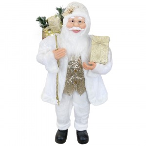 Babbo Natale Bianco E Oro 144232 Abito In Velluto 110Hcm...