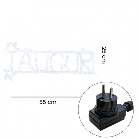 Scritta Luminosa Led Auguri Luce Fredda 88SP-24 Decorazione Natalizia da  Parete