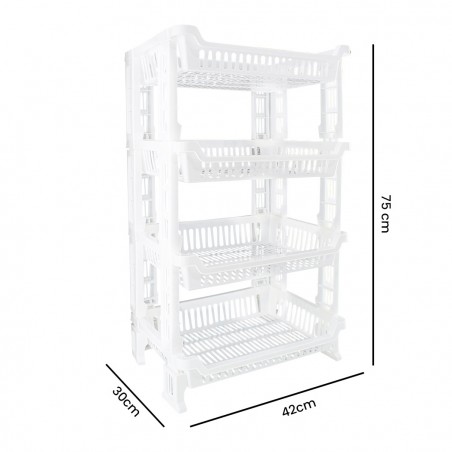 Carrello Portafrutta 4 Ripiani 205780 Cestino Espositore Salvaspazio  42x35x75cm