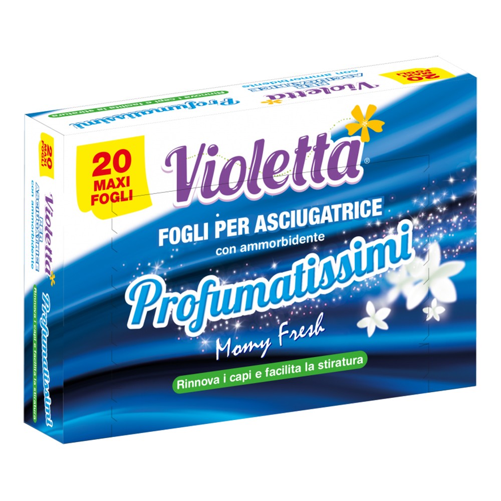 Image of Pack 20 Maxi Fogli Violetta Profumatissimi con Ammorbidente per Asciugatrice
