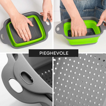 Scolapasta rettangolare pieghevole silicone - MIFRA Casalinghi