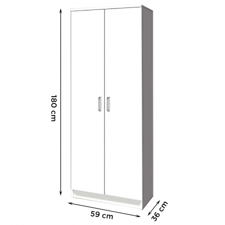 Armadio Scarpiera 2 Ante 8 Scomparti Art. 138 Mobiletto in Legno 59x36x180H  cm