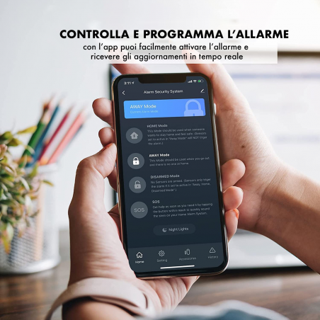 KIT ANTIFURTO ALLARME CASA SONORO WI-FI SENSORI SENZA FILI TELECOMANDO
