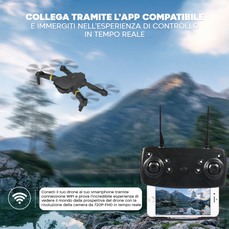 Mini Drone Quadricottero 1080P HD Pieghevole con Telecamera e Telecomando  Wifi