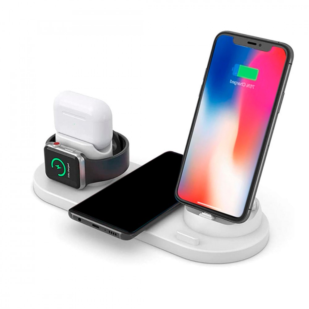 Caricatore Wireless Charger Stazione di Ricarica 6 in 1 per Smartphone