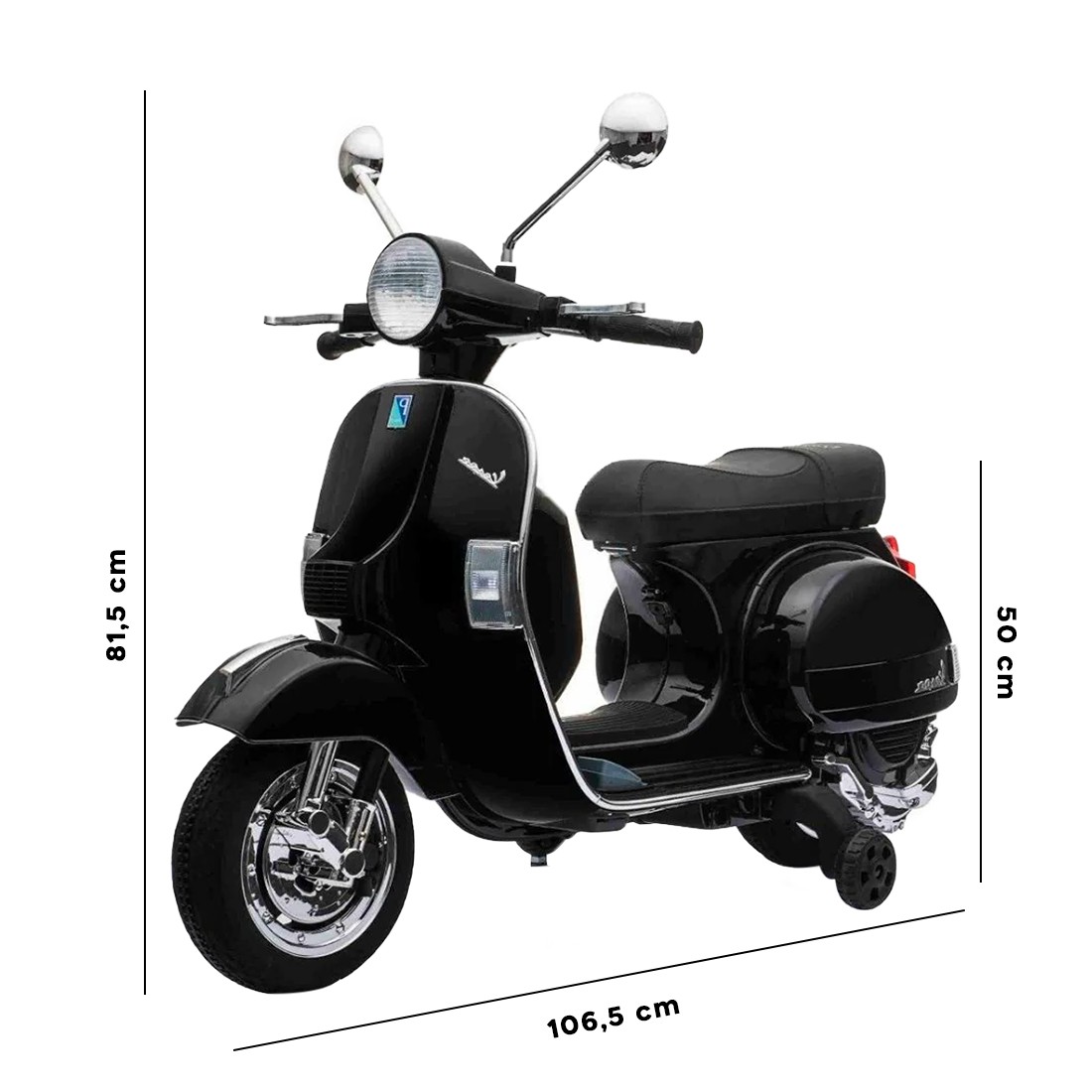 Moto elettrica PIAGGIO per bambini VESPA PX LT887 con rotelle 12V luci led