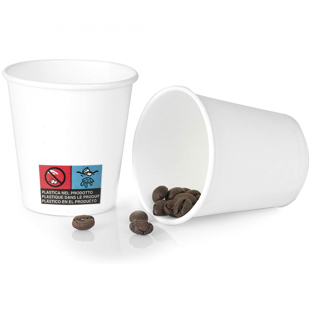 aabl Bicchierini Caffe Biodegradabili e Palette in Legno - Scatola di  Bicchieri Monouso Compostabili, 100Pezzi, 50ml