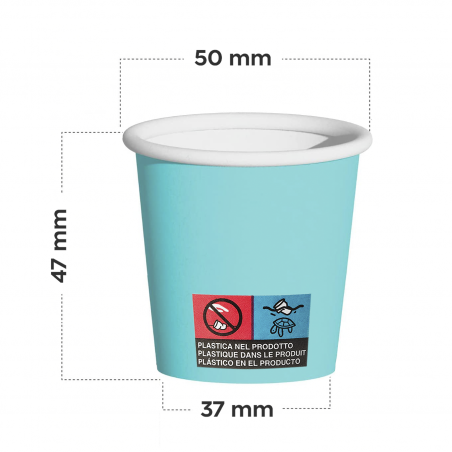 Pack 1000 Bicchierini di Carta per Caffè Monouso 75ml Colorati  Biodegradabili