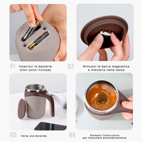 Tazza di miscelazione magnetica, tazza da caffè automescolante