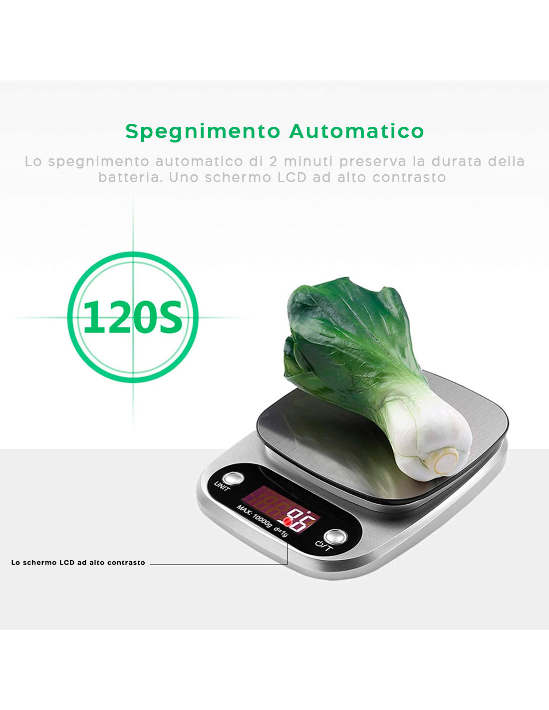 Bilancia Da Cucina Digitale Display LCD Elettronica Alimenti 1G