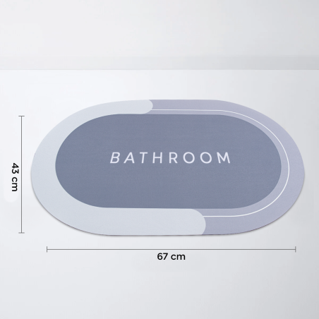 Tappetino Bagno Antiscivolo Ovale 43x67cm in Microfibra Assorbente per  Doccia