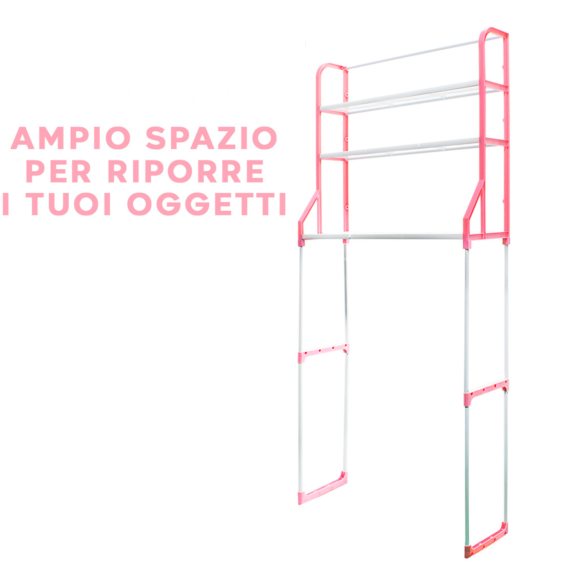 Scaffale Multifunzione Lavatrice Bagno Organizer Mensole Salvaspazio  67x23x151cm